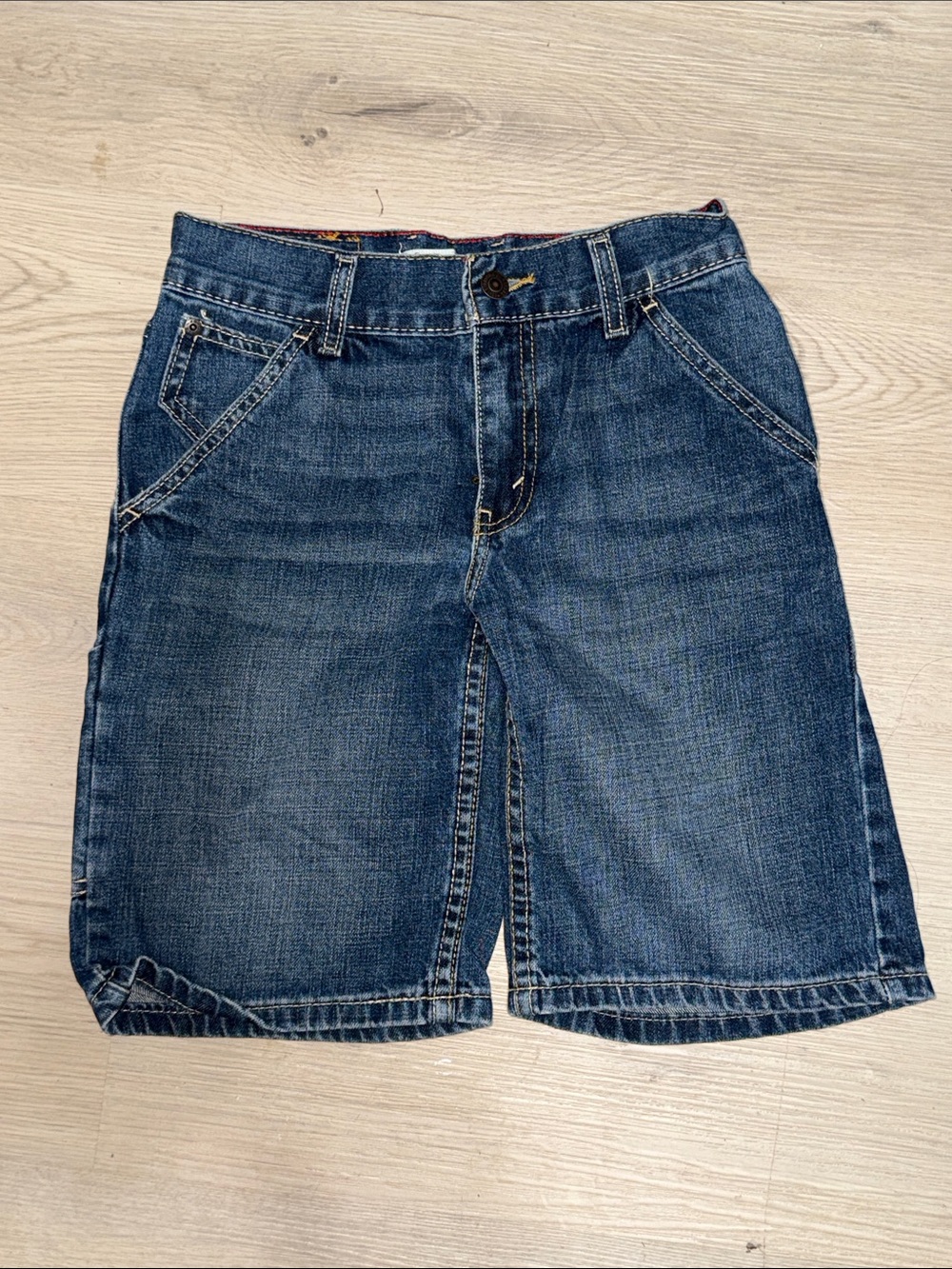Levi's Boys Washed Blue Denim Utility Shorts Sz 10 W 25